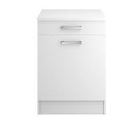 Módulo bajo uno de 60cm 1 puerta y 1 cajón blanco mate 60 cm