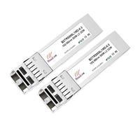Módulo Baudcom 10 Gb SFP SR multimodo 300 metros LC a 850 nm, transceptor 10GBase-SR SFP+ compatible con Cisco SFP-10G-SR, Meraki, Zyxel, D-Link y más, paquete de 2
