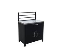 Módulo cocina exterior de acero 1 cajón y 2 puertas, 80cm, grimaud, negro, 72x46x35.5 cm