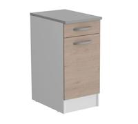 Módulo cocina inferior eko 1c 1p roble jackson y blanco 40x60 cm