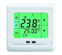Módulo controlador de temperatura digital Regulador de calefacción de suelo TST60-EP con retroiluminación blanca, azul y verde, termostato de pantalla táctil, suelo cálido con 2 sensores de temperatur