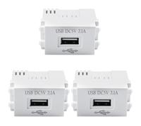 Módulo de alimentación USB de 3 unidades: 2,1 A, adaptador de corriente USB, enchufe de 220 V a transformador de 5 V para smartphones y dispositivos USB