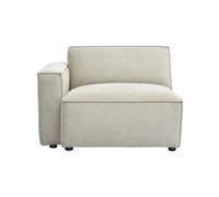 Módulo de ángulo izquierdo para sofá en tejido efecto terciopelo texturado beige SPLIT