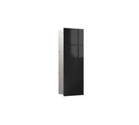 Módulo de armario emco asis pure, empotrado, bisagra de puerta a la derecha, frente de cristal, 730x250mm, 2 estantes de cristal, 975527507, Color: Aluminio/negro