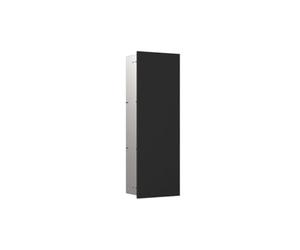 Módulo de armario emco asis pure, empotrado, bisagra de puerta a la derecha, frente de cristal, 730x250mm, 2 estantes de cristal, 975528507, Color: negro mate