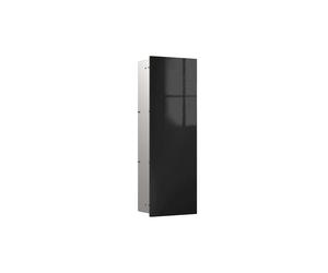 Módulo de armario emco asis pure, empotrado, bisagra de puerta a la izquierda, frente de cristal, 730x250mm, 2 estantes de cristal, 975527506, Color: Negro