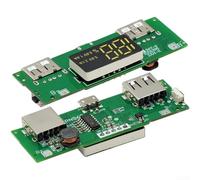 Módulo de banco de energía con pantalla digital para 20000 mAh DIY para paquete de batería - Doble salida USB 5V 2.4A placa de circuito de carga rápida (5V 2A 1A)