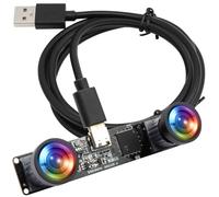 Módulo de cámara USB con obturador global de 120 fps, cámara web de sincronización estéreo 3D de doble lente para computadora, binocular de alta velocidad 1200P 60 fps, PC M12 UVC USB2.0 VR gran