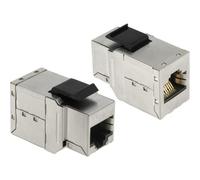 Módulo de Conector de Red DeLOCK Keystone RJ45 Hembra a Hembra Plata