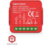Módulo de conmutación SmartLife Zigbee 3.0 2x 100W (rojo) - NEDIS