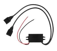 Módulo de Fuente de alimentación CC de 12V, 24V a 5V, 3A, convertidor Reductor for Mini Adaptador USB, Adaptador USB for Coche, Macho y Hembra(Dual 12V24V-5V3A)