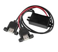 Módulo de Fuente de alimentación CC de 12V, 24V a 5V, 3A, convertidor Reductor for Mini Adaptador USB, Adaptador USB for Coche, Macho y Hembra(Dual USB12V24V-5V3A)