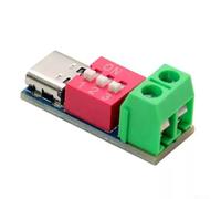 Módulo de fuente de alimentación PD programable compatible con interruptor DIP de entrada USB-C, salida ajustable 5V-20V 100W Protocolos de carga rápida Amplia entrada 4V-22V ABS compacto azul verde