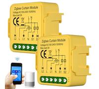 Módulo de interruptor inteligente de persiana WiFi de 2 unidades, interruptor inteligente de persiana con ajuste de tiempo de funcionamiento para cortinas, persianas y toldos, compatible con Google