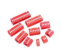 Módulo de interruptor tipo deslizante, 5 uds., 1, 2, 3, 4, 5, 6, 8, 10 bits, 2,54mm, posición, DIP, interruptor de palanca de paso rojo, interruptor a presión rojo(8 PIN)