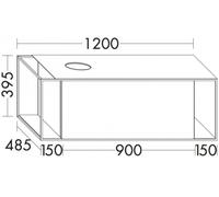 Módulo de lavabo burgbad Junit para lavabos de superficie, versión derecha, anchura: 1200, incl. iluminación LED, SFRJ120RF3149G0175, Color: Gris Alto Brillo / Gris Brillante
