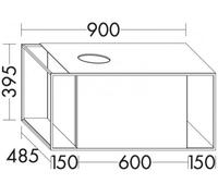Módulo de lavabo burgbad Junit para lavabos de superficie, versión derecha, anchura: 900mm, incl. iluminación LED, SFRJ090RF3149G0175, Color: Gris Alto Brillo / Gris Brillante