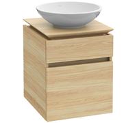 Módulo de lavabo Villeroy & Boch Legato B568, 600x550x500mm, lavabo central, iluminación LED, B568L0FP, Color: Gris brillante