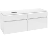 Módulo de lavabo Villeroy & Boch Legato B588, 1400x550x500mm, lavabo lado izquierdo, B58800DH, Color: Blanco brillante
