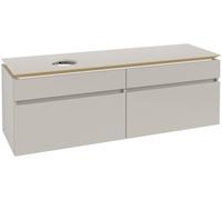 Módulo de lavabo Villeroy & Boch Legato B596, 1600x550x500mm, lavabo lado izquierdo, B59600VK, Color: Gris suave