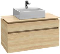 Módulo de lavabo Villeroy & Boch Legato B602, 800x550x500mm, lavabo central, iluminación LED, B602L0RK, Color: Roble de piedra