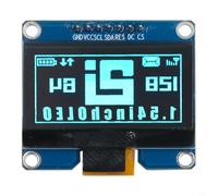 Módulo de pantalla de 1.54 pulgadas 128x64 con controlador SSD1309, interfaz I2C, pantalla PM de 7 pines para proyectos electrónicos de bricolaje, blanco/azul/amarillo (azul)