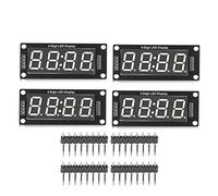 Módulo de Pantalla de Tubo Digital LED de 4 dígitos y 7 segmentos TM1637 0,56 Pulgadas 5V con Pines adaptados a microcontrolador (Blanco MRA041B)