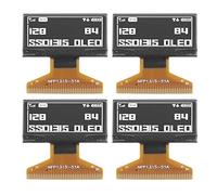 Módulo de pantalla LCD de 0,96 pulgadas, 4 unidades, pantalla LCD digital con resolución de 128 x 64, capa delgada de plástico, interfaz SPI/IIC de 30 pines para proyectos con (Blanco mostrando)