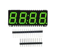 Módulo de pantalla LED digital de 7 segmentos y 4 dígitos,3,3 V - 5 V, 0,56 pulgadas, HT16K33, panel de pantalla LED de 4 dígitos con función de reloj (pantalla roja/verde/amarilla/blanca/azul)