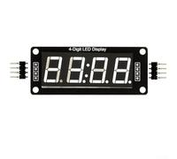 Módulo de pantalla LED Reloj digital de 7 segmentos para TM1637 4 dígitos 0.56 pulgadas con alimentación de 5V y soporte de biblioteca para proyectos de bricolaje Arduino (blanco)