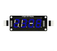 Módulo de pantalla LED Reloj digital de 7 segmentos para TM1637 4 dígitos 0.56 pulgadas con alimentación de 5V y soporte de biblioteca para proyectos de bricolaje Arduino (azul)