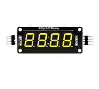 Módulo de pantalla LED Reloj digital de 7 segmentos para TM1637 4 dígitos 0.56 pulgadas con alimentación de 5V y soporte de biblioteca para proyectos de bricolaje Arduino (amarillo)