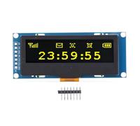 Módulo de pantalla OLED de 2,23 pulgadas, pantalla LED orgánica de resolución 128x32 con controlador SSD1305, placa de visualización digital con interfaz I2C/SPI para electrónica (Pantalla amarilla