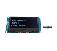 Módulo de Pantalla Pantalla OLED de 2,42 Pulgadas Puerto Serie SPI SSD1309 Unidad IC Delgado Ligero Flexible Brillante Claro Componentes electrónicos de Bricolaje para (MRA091C Azul)