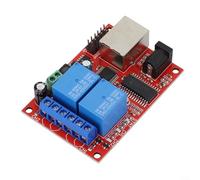 Módulo de placa controladora de relé de 2 vías para LAN Ethernet con función de interruptor de retardo, para soporte de red de servidor WEB e indicadores de estado de relé dual