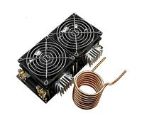 Módulo de placa de calentamiento por inducción ZVS, calentador de controlador Flyback con bobina, Kit con fuente de alimentación de doble ventilador, DC 12V-48V 2000W Control preciso de temperatura