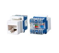 Módulo de placa de pared RJ45 de dos puertos: salida Ethernet CAT5E/CAT6/CAT6A sin herramientas for cableado de red Gigabit e Internet.(Cat6A,10PCS)