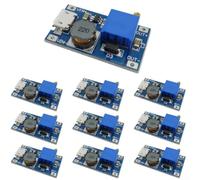Módulo de potencia ajustable DC-DC Step Up paquete de 10, placa reguladora de voltaje de alta eficiencia 2V-24V entrada a salida de 5V-28V para circuitos electrónicos aficionados