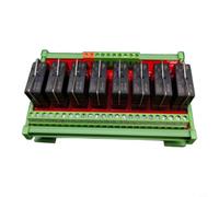 Módulo de relé de 8 canales, 24 V CC, 16 A, 1NO1NC para NPN/PNP, señales de entrada con relé de enchufe de doble color, indicador LED, carcasa ignífuga, montaje DIN Rail para sistemas de control