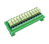 Módulo de relé de entrada de CA, CA 110 V o 220 V, montaje en riel DIN delgado, módulo de interfaz de relé de potencia DPDT de 12 A(12 Channels,Input 110VAC)