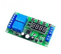 Módulo de relé de retardo de doble canal con disparador de pulso, controlador de sincronización DC 7-30V para automatización industrial, placa PCB verde