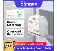 Módulo de relé dual SONOFF DUALR3 / DUALR3 Lite de 2 canales, interruptor inteligente MINI Wi-Fi DIY con medición de energía, control a través de eWeLink, Alexa y Google. SONOFF DUALR3