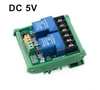 Módulo de relé electromagnético para placa de relé de 2 canales de carril DIN con conmutación de 10 A (5 V)