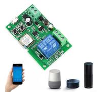 Módulo de relé inteligente para EWELINK 5V 32V con bloqueo automático y activación por voz, programación flexible para control de dispositivos domésticos inteligentes (5V/7-32V (WIFI+RF))