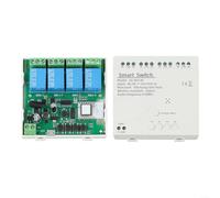 Módulo de relé inteligente para Zigbee de 4 canales para Tuya Smart-Life, control remoto por aplicación y control por voz para Alexa, 3 modos de funcionamiento, CA 85-250 V (AC/DC7-32 V)