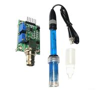 Módulo de sensor de pH con sonda de electrodo BNC para Arduino, detector de líquido de rango de pH 0-14, kit de prueba de calidad del agua de salida analógica de 5 V (módulo + azul)