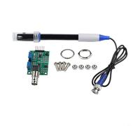 Módulo de sensor de pH, sonda de electrodo BNC para Arduino, kit detector de líquidos de rango 0-14 para pruebas de calidad del agua, medidor de monitoreo DIY (módulo + negro)