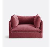 Módulo de sillón XL para sofá modular, en terciopelo texturizado, MALO. Talla 1 plaza. Color Burdeos