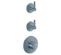 Módulo de termostato empotrado AXOR One de hansgrohe para 2 consumidores, con maneta de palanca, 48722340, Color: Cromo negro cepillado