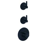 Módulo de termostato empotrado AXOR One de hansgrohe para 2 consumidores, con maneta de palanca, 48722670, Color: negro mate
